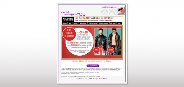 Cool Savings – Wilsons Leather Email