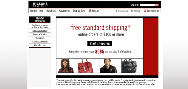 Wilson Leather – Landing Page