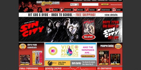 Samgoody – Web Site Design