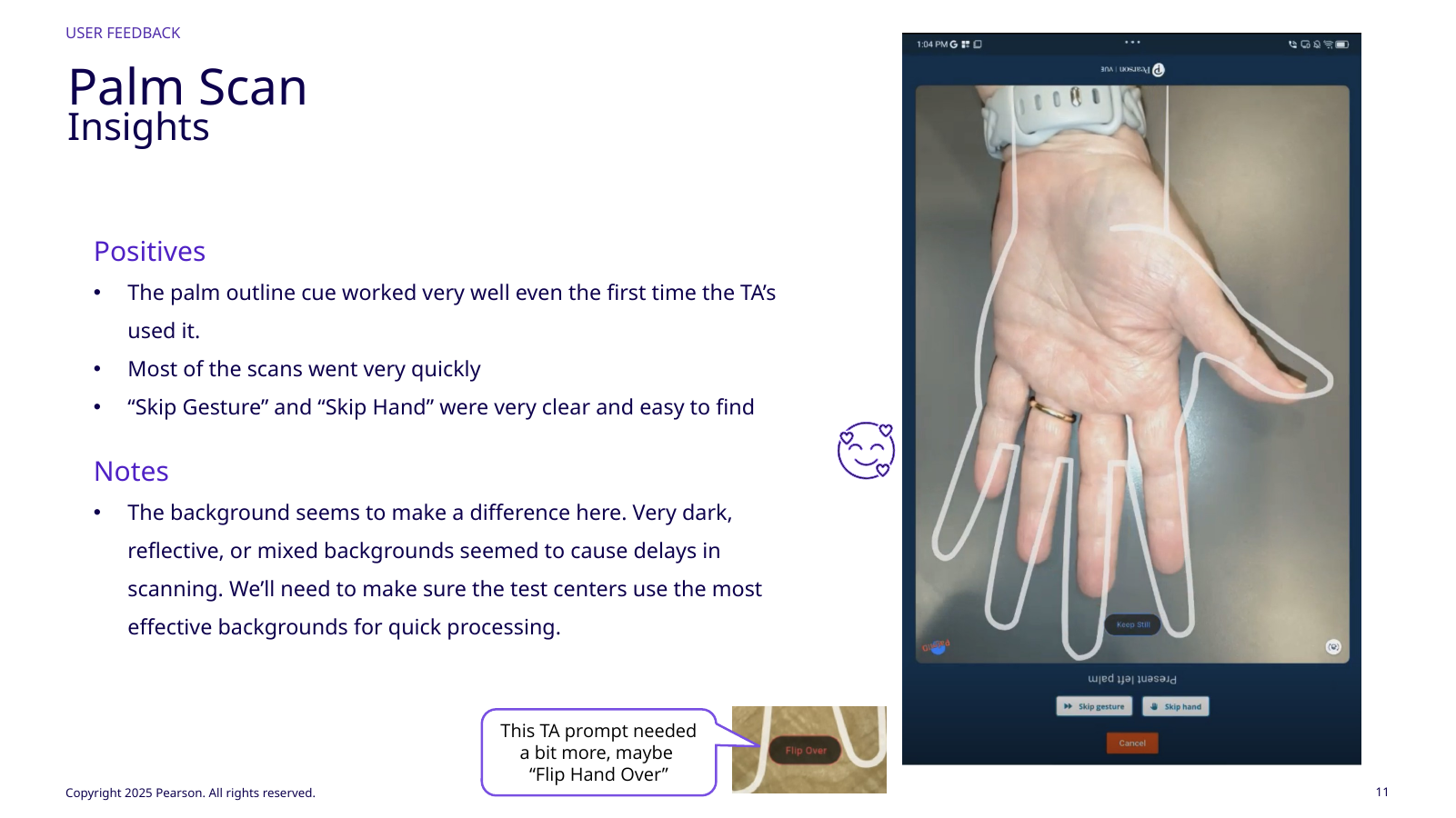 Palm ID scan usability findings