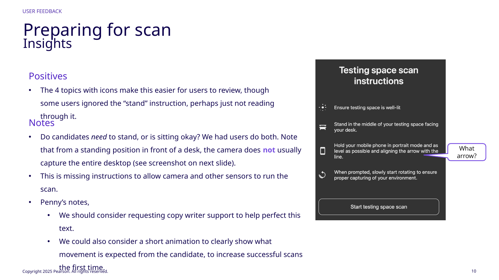 Workspace scan preparation usability findings