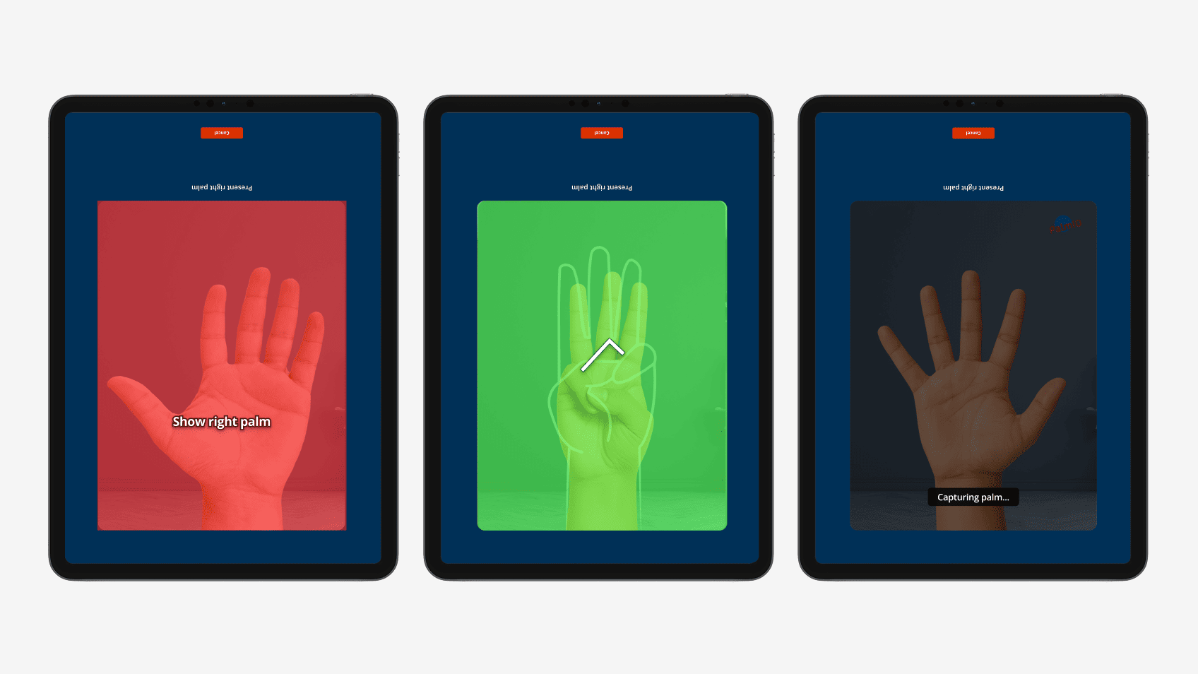 After: tablet-first biometric admissions workflow
