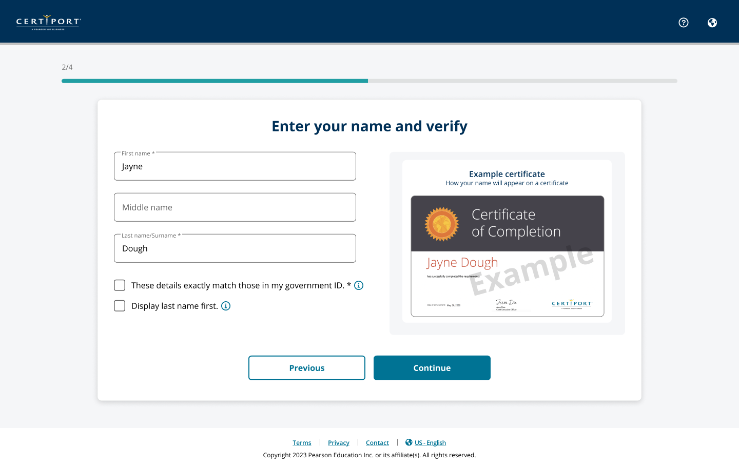 More of the candidate portal interface state 04