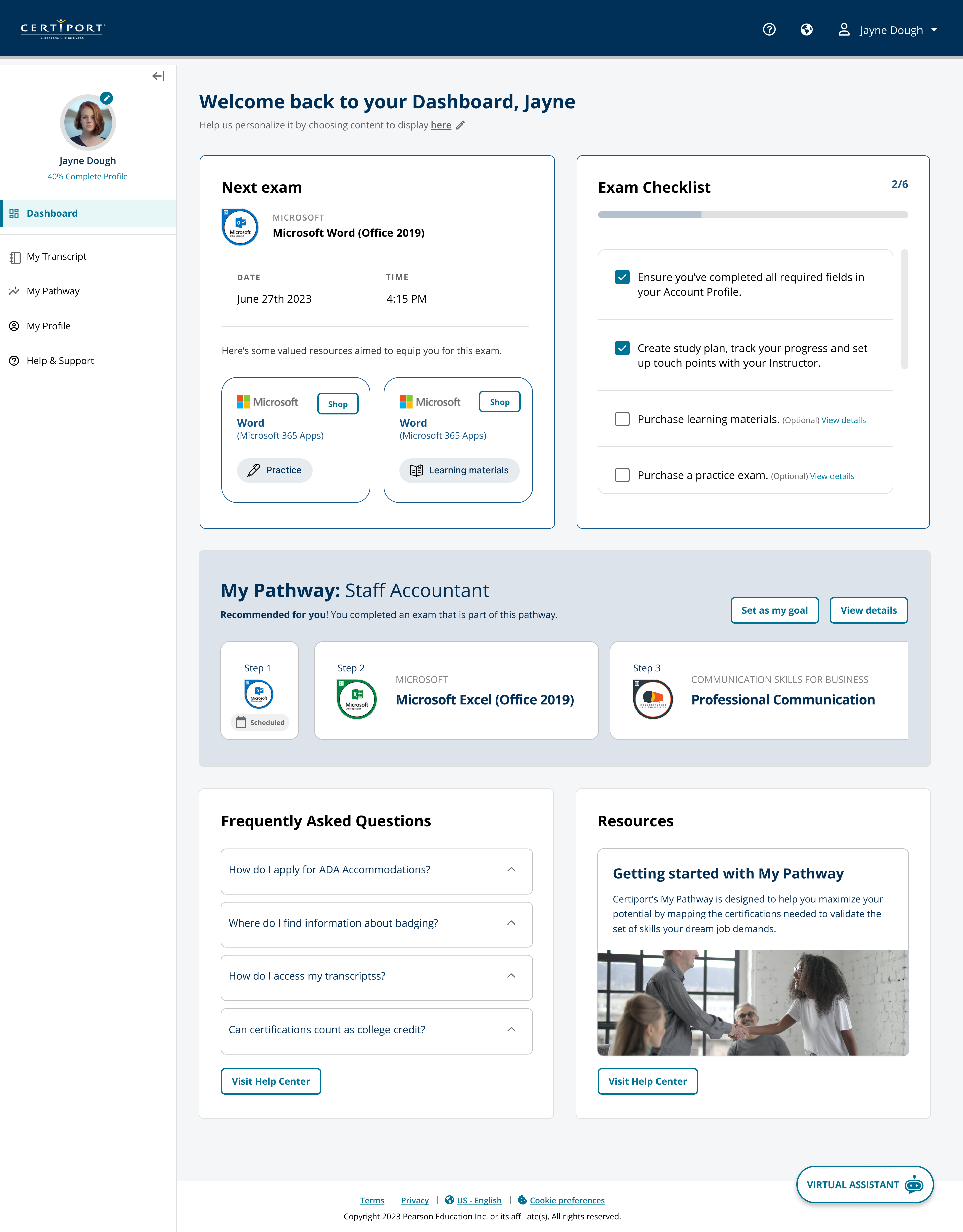 More of the candidate portal interface state 11