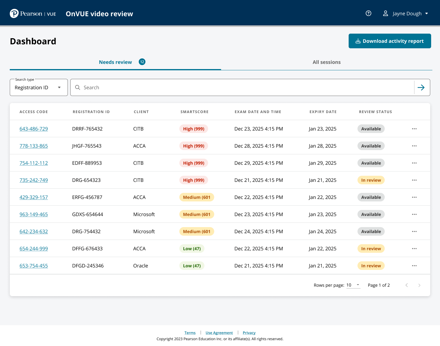 More of the review workstation interface state 05