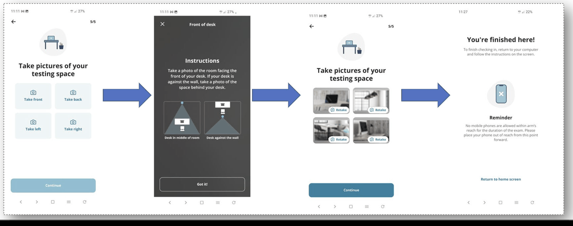 Earlier four-photo workspace capture approach before guided scanning